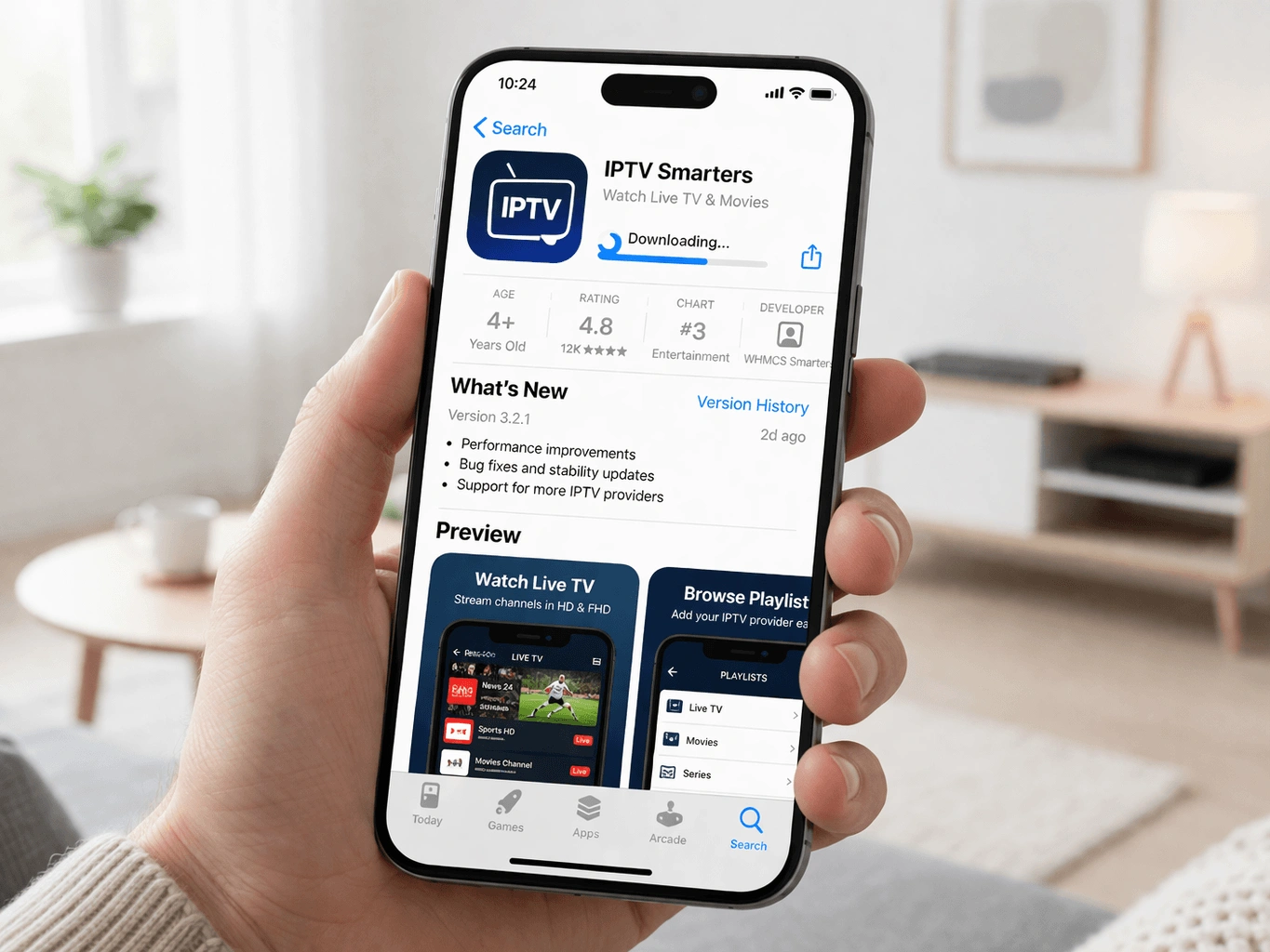 Ladda ner IPTV app på Smart TV eller mobil